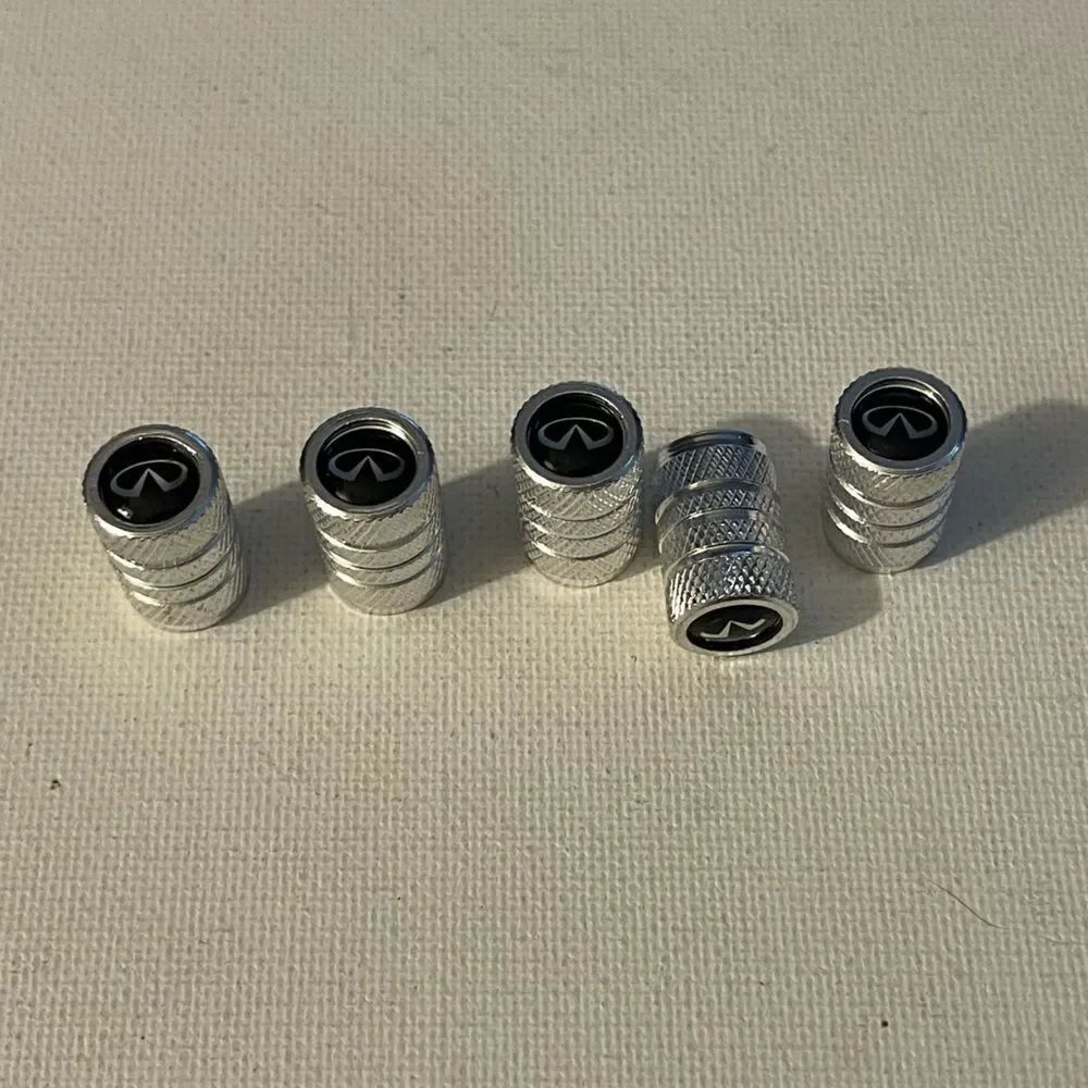Infinity valve Stem caps in Silver set of 5 NWT